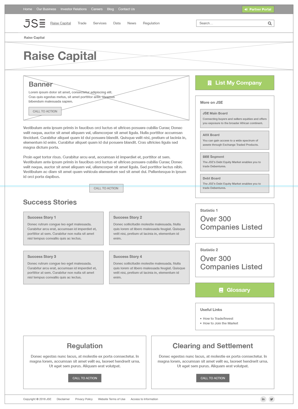 Johannesburg Stock Exchange UX and Web Design