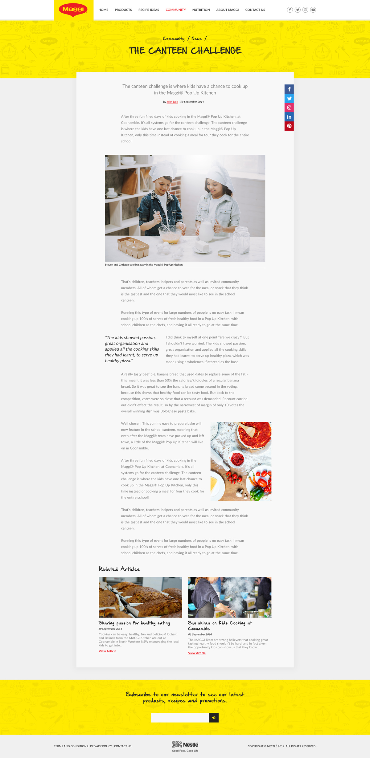 Nestlé Professional Maggi Web Design Pitch