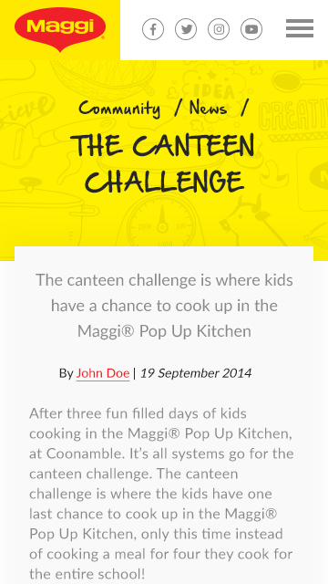 Nestlé Professional Maggi Web Design Pitch