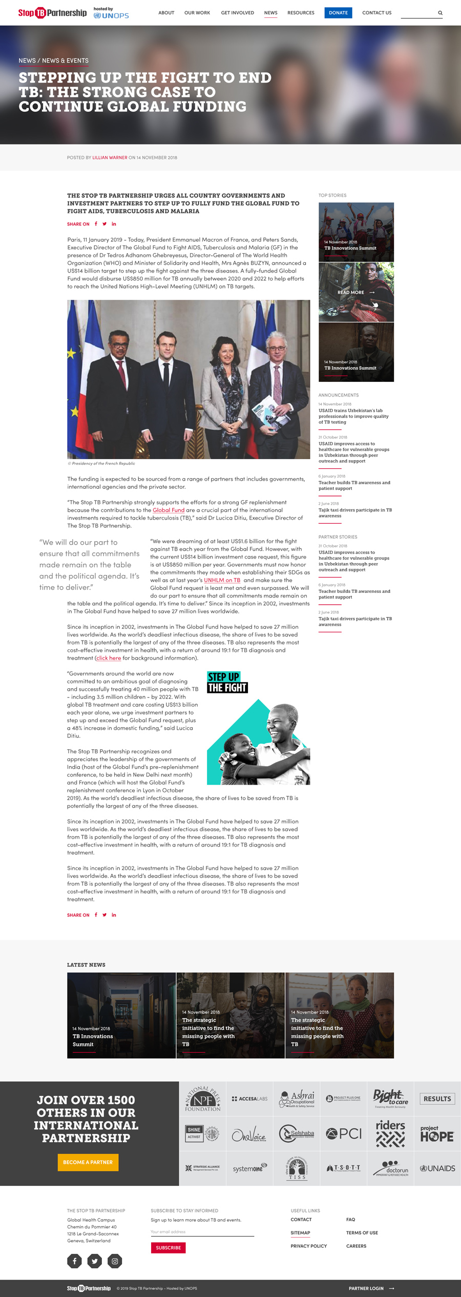 Stop TB Partnership Web Redesign